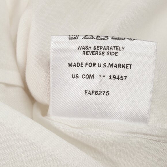 Loro Piana White Linen Fringe-Trim Long-Sleeve Buttoned Shirt - Picture 10 of 10